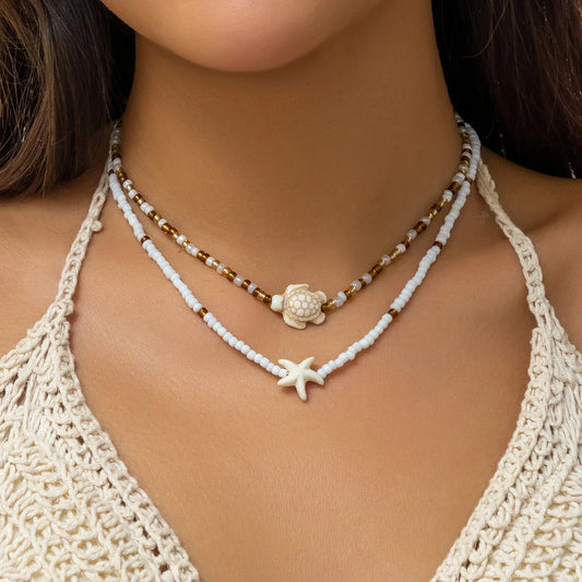 Beach Shell Turtle Necklace